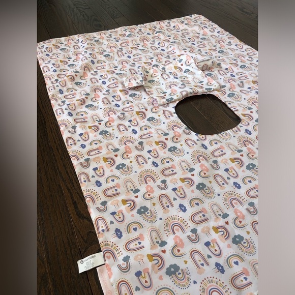 Monbebe Infant Girls Pink Rainbows Car Seat Cover/Canopy w/Window - VGUC! - Picture 4 of 9